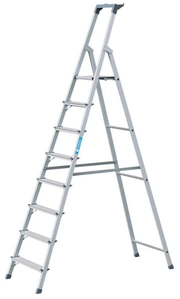 ZARGES Stehleiter einseitig Scana S silber 8 Stufen, H: 252,0 cm