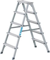 ZARGES Stehleiter beidseitig Scana B silber 2x 5 Stufen,...