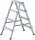 ZARGES Stehleiter beidseitig Scana B silber 2x 4 Stufen, H: 94,0 cm