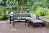 Garden Pleasure Loungegruppe MIRANDA grau, dunkelgrau Kunststoff, Metall, 13-tei