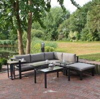Garden Pleasure Loungegruppe MIRANDA grau, dunkelgrau Kunststoff, Metall, 13-tei