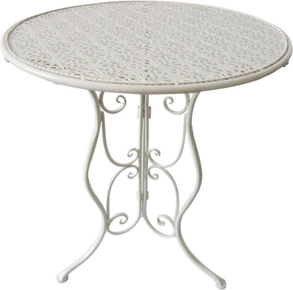Garden Pleasure Gartentisch LASCAR weiß rund 60,0 x 60,0 x 70,0 cm