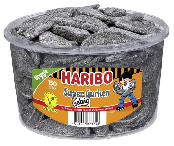 HARIBO Super Gurken Fruchtgummi 150 St./1350,0 g, 150 St.