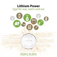 GP Knopfzelle CR2016 Lithium 3,0 V, 1 St.