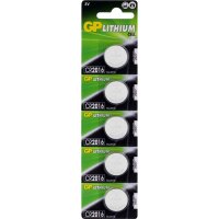 GP Knopfzellen CR2016 Lithium 3,0 V, 5 St.