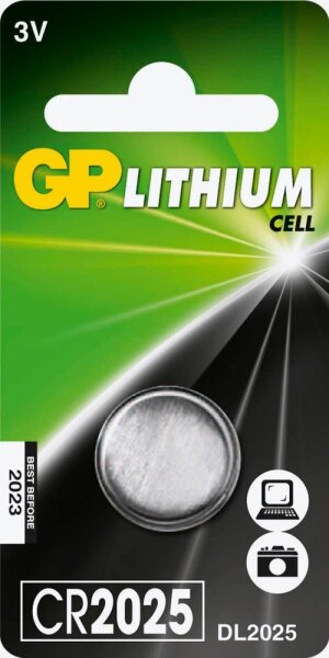 GP Knopfzelle CR2025 Lithium 3,0 V, 1 St.