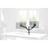 hama Monitor-Halterung FULLMOTION 00118498 schwarz für 2 Monitore, Tischklemme