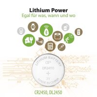 GP Knopfzelle CR2450 Lithium 3,0 V, 1 St.