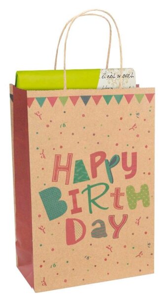 Idena Geschenktüte Geburstag Motiv 18,0 x 27,0 cm, 1 St.