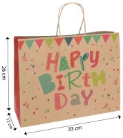 Idena Geschenktüte Geburstag Motiv 12,0 x 26,0 cm, 1 St.