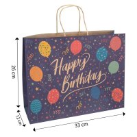 Idena Geschenktüte Geburtstag Motiv 33,0 x 26,0 cm, 1 St.