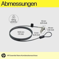 HP Essential Nano Laptopschloss 1,8 m