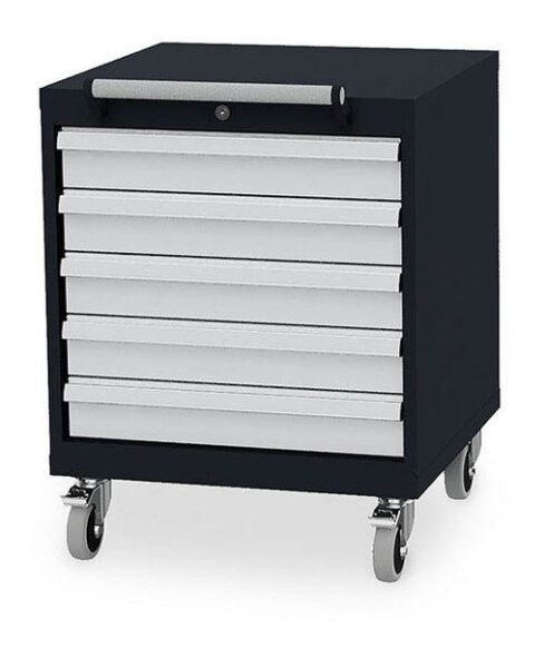 Simplaflex® Systemeinrichter C-Line Werkstattwagen grau 5 Schubladen