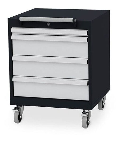Simplaflex® Systemeinrichter C-Line Werkstattwagen grau 4 Schubladen