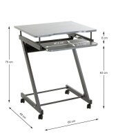 HAKU Möbel PC-Tisch mit Rollen anthrazit 60,0 x 49,0 x 75,0 cm