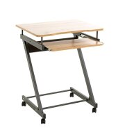 HAKU Möbel PC-Tisch mit Rollen eiche hell 60,0 x...
