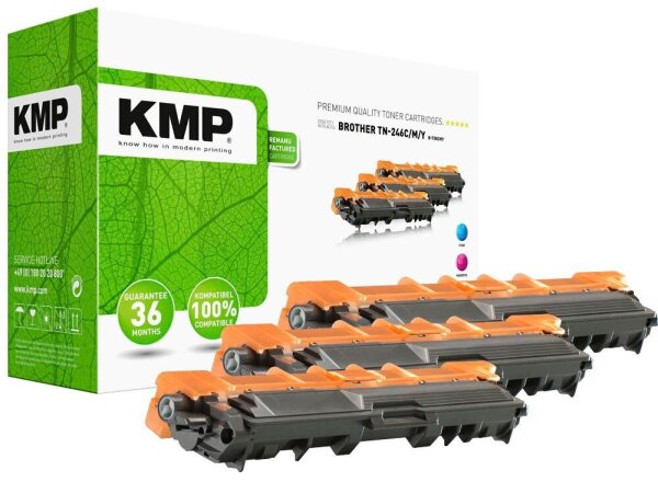 KMP 1248,3030  cyan, magenta, gelb Toner kompatibel zu brother TN-246C/M/Y, 3er-Set