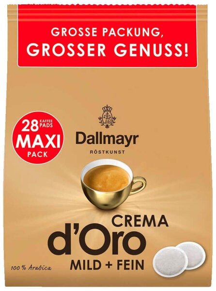 Dallmayr Crema dOro Kaffeepads, Arabicabohnen mild, 28 St.
