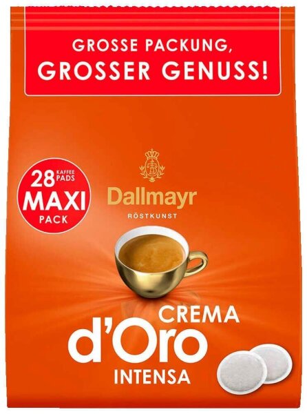 Dallmayr Crema dOro INTENSA Kaffeepads, Arabicabohnen kräftig, 28 St.
