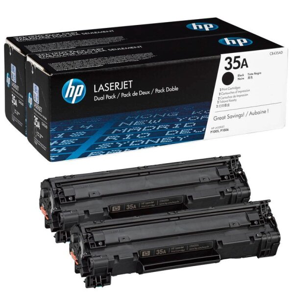 HP 35A (CB435AD) schwarz Tonerkartuschen, 2er-Set