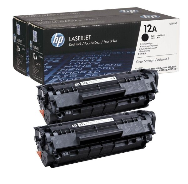 HP 12A (Q2612AD) schwarz Tonerkartuschen, 2er-Set