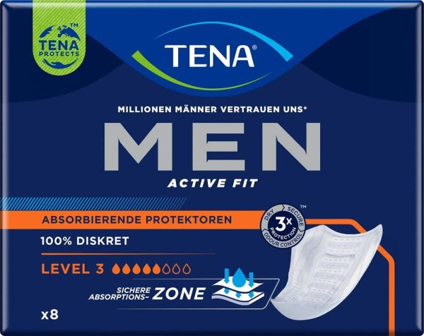 TENA Slipeinlagen MEN ACTIVE FIT LEVEL 3, 8 St.