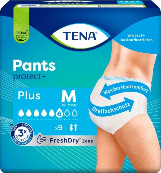 TENA Inkontinenzhosen Pants protect+ Plus, 9 St.