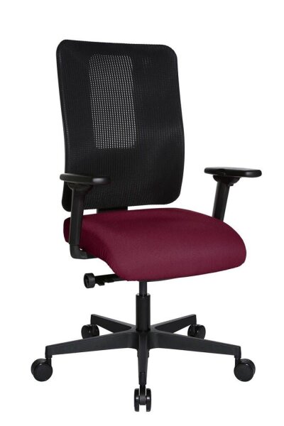 Topstar Bürostuhl Sitness Open X (N) Deluxe mit Schiebesitz, OX30WTW2 T270 Stoff rot, Gestell schwarz