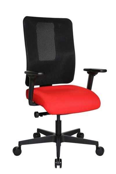 Topstar Bürostuhl Sitness Open X (N) Deluxe mit Schiebesitz, OX30WTW2 T310 Stoff rot, Gestell schwarz