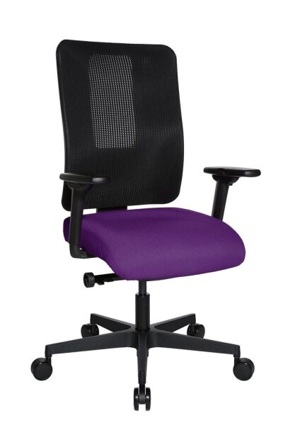 Topstar Bürostuhl Sitness Open X (N) Deluxe mit Schiebesitz, OX30WTW2 T330 Stoff lila, Gestell schwarz