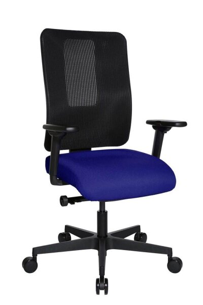Topstar Bürostuhl Sitness Open X (N) Deluxe mit Schiebesitz, OX30WTW2 T380 Stoff blau, Gestell schwarz