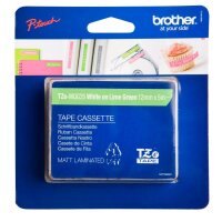 brother Schriftband TZe-MQG35 TZEMQG35, 12 mm weiß auf grün