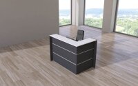 Kerkmann Empfangstheke BARI L-Form, anthrazit, weiß 150,0 x 95,0 x 108,0 cm
