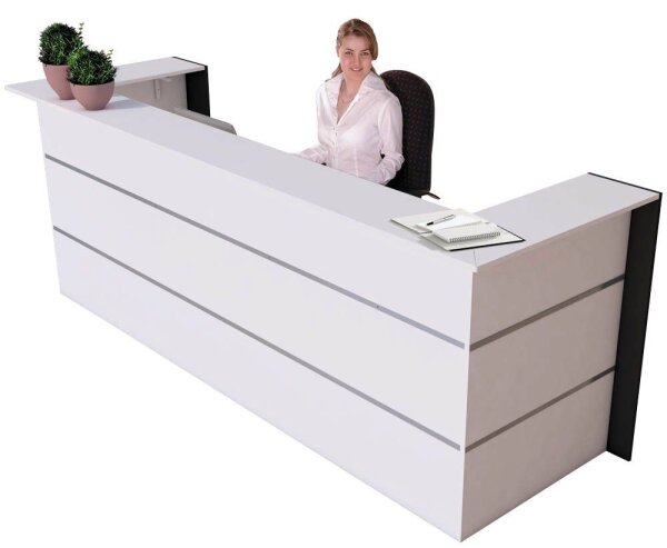 Kerkmann Empfangstheke BARI U-Form, weiß, anthrazit 300,0 x 95,0 x 108,0 cm