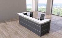 Kerkmann Empfangstheke BARI U-Form, anthrazit, weiß 300,0 x 95,0 x 108,0 cm