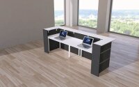 Kerkmann Empfangstheke BARI U-Form, anthrazit, weiß 300,0 x 95,0 x 108,0 cm