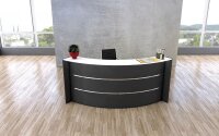 Kerkmann Empfangstheke BARI gebogen, anthrazit, weiß 257,5 x 122,5 x 112,0 cm