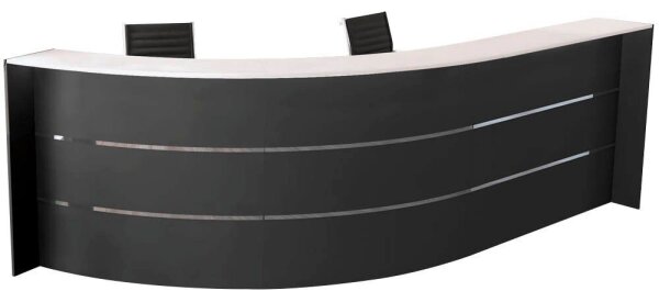Kerkmann Empfangstheke BARI gebogen, anthrazit, weiß 334,0 x 182,5 x 112,0 cm
