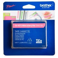 brother Schriftband TZe-MQP35 TZEMQP35, 12 mm weiß auf pink
