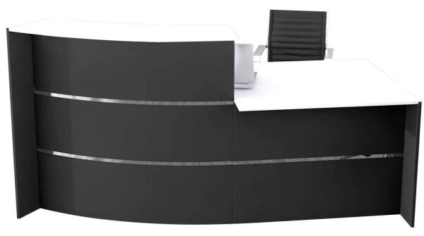 Kerkmann Empfangstheke BARI gebogen, anthrazit, weiß 231,0 x 122,5 x 112,0 cm