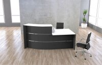 Kerkmann Empfangstheke BARI gebogen, anthrazit, weiß 231,0 x 122,5 x 112,0 cm
