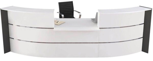 Kerkmann Empfangstheke BARI gebogen, weiß, anthrazit 357,5 x 122,5 x 112,0 cm