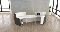 Kerkmann Empfangstheke BARI gebogen, weiß, anthrazit 357,5 x 122,5 x 112,0 cm