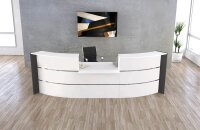 Kerkmann Empfangstheke BARI gebogen, weiß, anthrazit 357,5 x 122,5 x 112,0 cm
