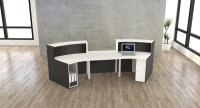 Kerkmann Empfangstheke BARI gebogen, anthrazit, weiß 357,5 x 122,5 x 112,0 cm