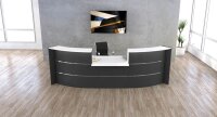 Kerkmann Empfangstheke BARI gebogen, anthrazit, weiß 357,5 x 122,5 x 112,0 cm