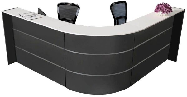 Kerkmann Empfangstheke BARI L-Form, anthrazit, weiß 235,0 x 235,0 x 112,0 cm