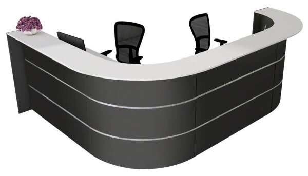 Kerkmann Empfangstheke BARI L-Form, anthrazit, weiß 335,0 x 235,0 x 112,0 cm