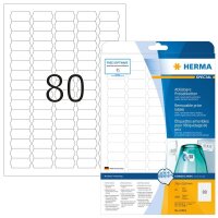 HERMA Etiketten 10002 weiß 35,6 x 16,9 mm, 25 Blatt