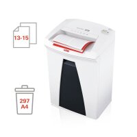 HSM SECURIO B22 Aktenvernichter mit Streifenschnitt P-2, 3,9 mm, bis 15 Blatt, weiß